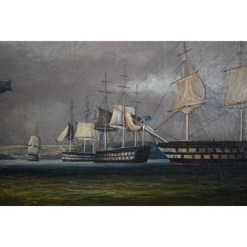 603 - George Mounsey Wheatley Atkinson (1806-84) attrib - 'The Fleet Getting Away from Cork', an extensive... 