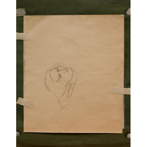 628 - Mervyn Peak attrib. (1911-1968) - Pencil study of a woman's head, unsigned, 16.5 x 15 cm
