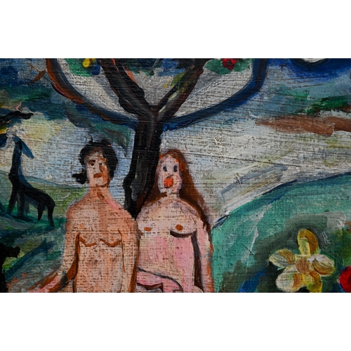 642 - Julius Jakoby (1903-1985) attrib - In the Garden of Eden, oil on canvas, signed lower right and date... 