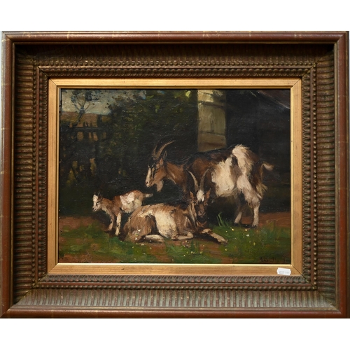 644 - Elizabeth Thompson (1830-1943) attrib - Study of mountain goats, indistinctly signed lower right, 31... 