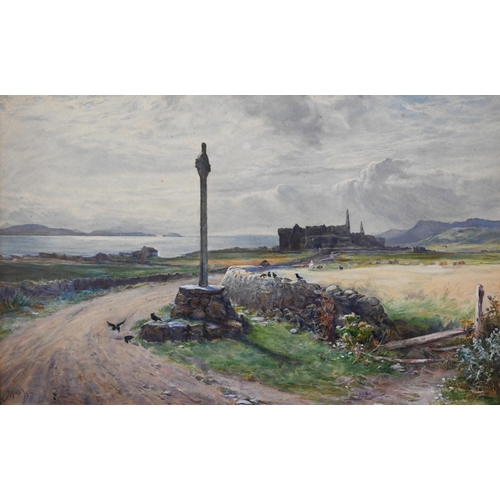 663 - John MacWhirter (1839-1911) - Scottish coastal landscape, watercolour, signed lower left, 28.5 x 44 ... 