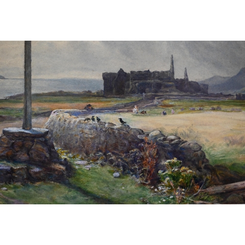 663 - John MacWhirter (1839-1911) - Scottish coastal landscape, watercolour, signed lower left, 28.5 x 44 ... 