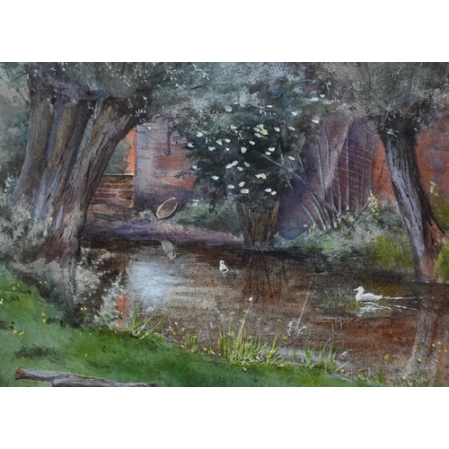 671 - John Mackintosh Mackintosh (1847-1913) - Mill scene near Wickhambreaux, Kent', watercolour, signed w... 