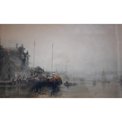 672 - Albert Pollitt (1856-1926) - 'Red Wharf Bay, Anglesea', watercolour, signed lower left, 28 x 44 cm t... 