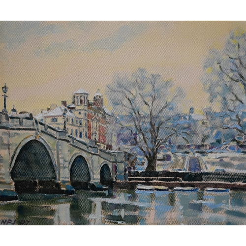 676 - Nancy Petley-Jones (b 1953) - 'Morning Light, Richmond', oil on canvas, signed with initials and dat... 