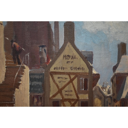 677 - Cecil Allen Mold (1905-52) - 'Brittany, St Malo', oil on canvas, 36 x 33 cm