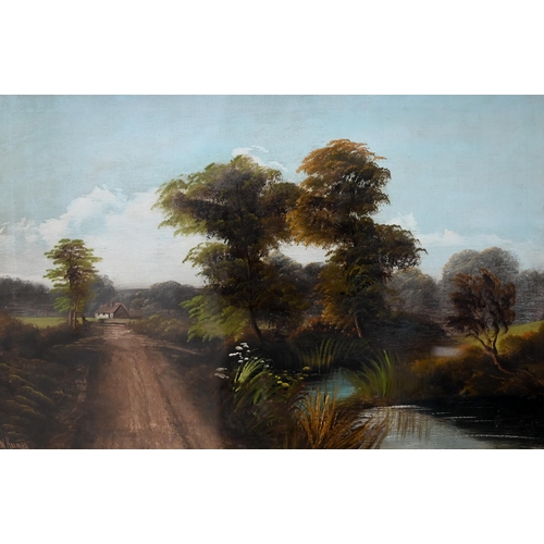 684 - W Haines - Pastoral view, oil on canvas, signed lower left, 38 x 59 cm