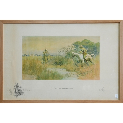 694 - Charles Johnson Payne 'Snaffles' (1884-1967) - 'Getting Cantankerous', colour lithograph, pencil sig... 