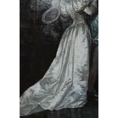 705 - Thomas Lancaster - 'Portrait', oil on canvas, signed lower right, 89 x 59 cm