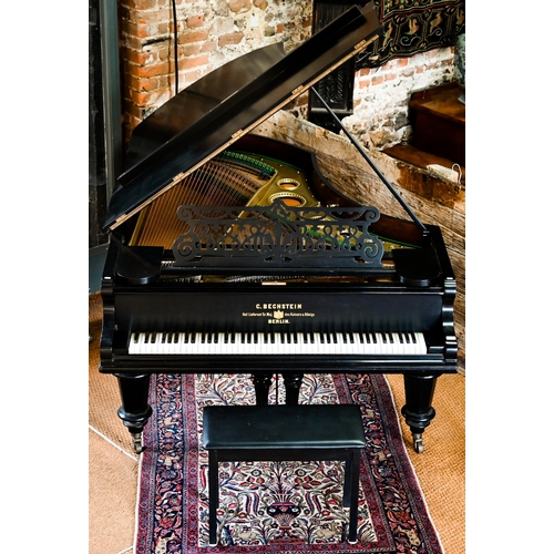 809 - C. Bechstein, a late 19th century baby grand piano, presented in a flat ebonised finish, frame no. 3... 