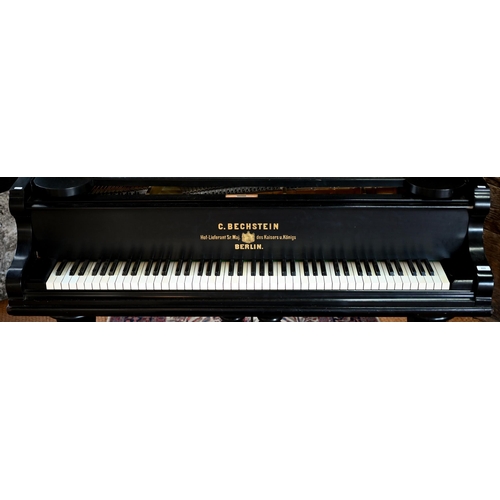 809 - C. Bechstein, a late 19th century baby grand piano, presented in a flat ebonised finish, frame no. 3... 