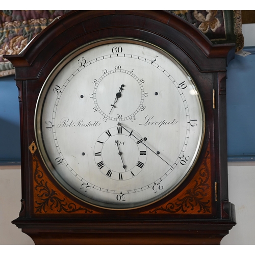 887 - Robert Roskell, Liverpool, a good inlaid mahogany longcase regulator, the substantial fully arched b... 