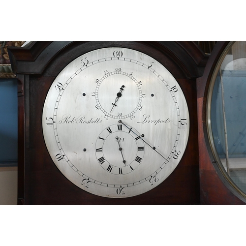 887 - Robert Roskell, Liverpool, a good inlaid mahogany longcase regulator, the substantial fully arched b... 