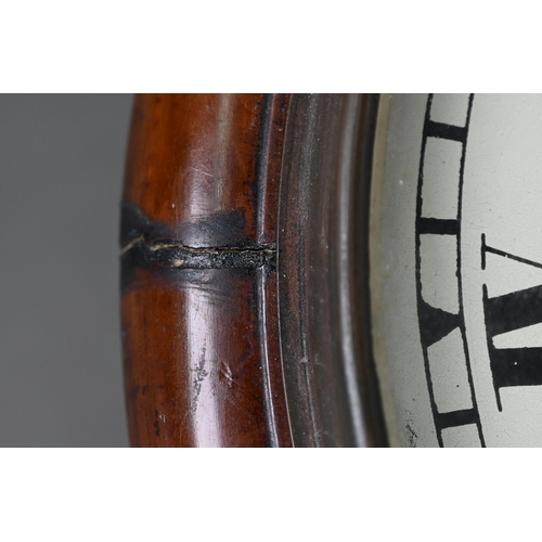 890 - M M Kerridge, Wimborne, a late 19th century walnut cased 8-day single fusee dial clock, 35 cm dia. o... 