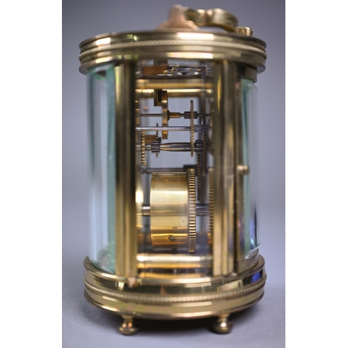 898 - A 19th century French brass cylinder cased carriage clock, the single drum movement no. 4680 with gi... 