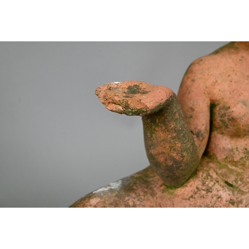 901 - Karin Jonzen RBA ARBS (1914-1998), a classically styled terracotta reclining nude sculpture, impress... 