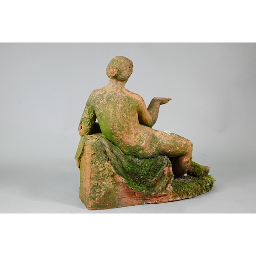 901 - Karin Jonzen RBA ARBS (1914-1998), a classically styled terracotta reclining nude sculpture, impress... 