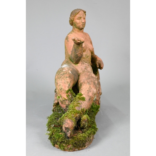 901 - Karin Jonzen RBA ARBS (1914-1998), a classically styled terracotta reclining nude sculpture, impress... 