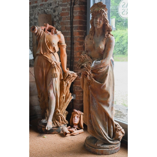 902 - A scarce set of weathered life-size Italian terracotta figures of 'The Four Seasons', late 19th/20th... 