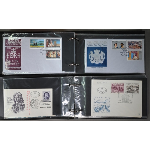 912 - A collection of approximately two hundred and fifty commemorative stamps and first day covers, in ni... 