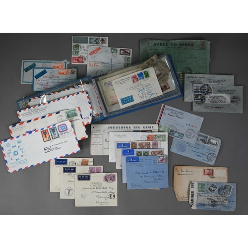 918 - A collection of Air Mail covers, including two Air Crash Salvage (Singapore 1954 from Melbourne and ... 