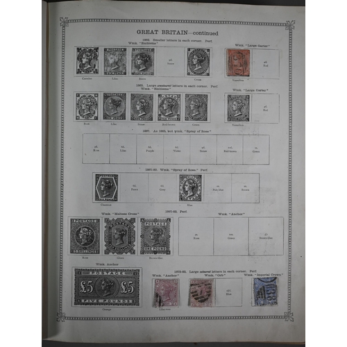 919 - Two SG Ideal Postage Stamp Albums, containing a quantity of Victorian and later British, Empire and ... 