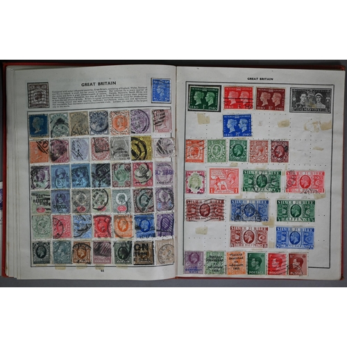 921 - Four albums of Victorian and later British Empire and foreign postage stamps, to/w a tin of loose st... 