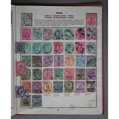 921 - Four albums of Victorian and later British Empire and foreign postage stamps, to/w a tin of loose st... 