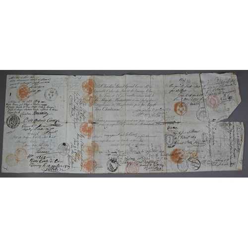 923 - A collection of twenty-two early 19th century passports and permits to travel in Europe (1823 - 1857... 