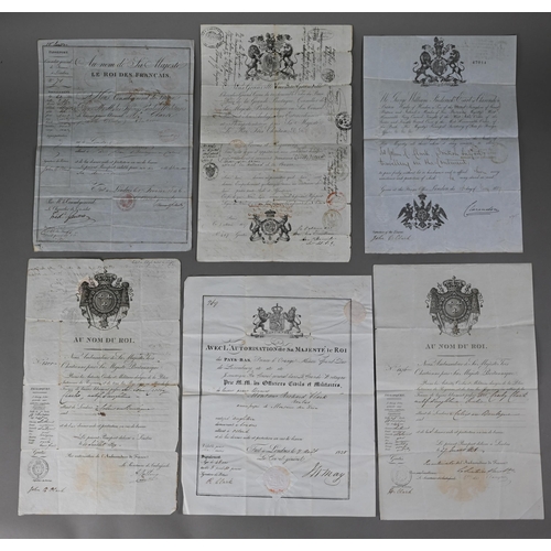 923 - A collection of twenty-two early 19th century passports and permits to travel in Europe (1823 - 1857... 