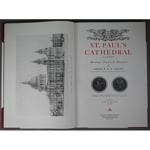 930 - Poley, Arthur, St Paul's Cathedral, archive facsimile edition, Barracuda Books Ltd, Buckingham 1984,... 