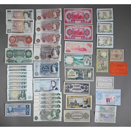 935 - A collection of uncirculated Bank of England notes, including a single £10 (J.O. Page C17), two £10 ... 