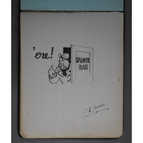 936 - A World War I Naval autograph album, containing verses, jokes, sketches and paintings, etc, to/w a s... 