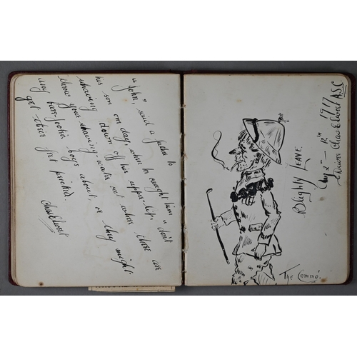 936 - A World War I Naval autograph album, containing verses, jokes, sketches and paintings, etc, to/w a s... 