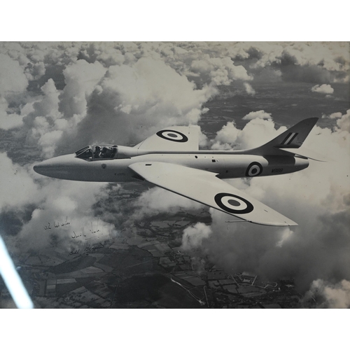 937 - A Hawker presentation model of a Hawker Hunter jet, the stand with dedication plate to Leonard Pugh,... 