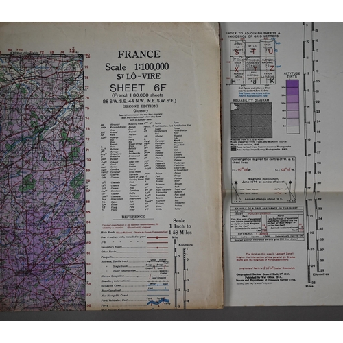 939 - A collection of 17 World War II Army/Air maps of Northern France and surrounding areas - apparently ... 