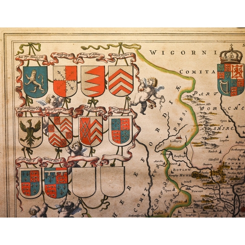 943 - A 17th century County map engraving by Willem and Jan Blaeu, 'Glocestria Ducatus' (Gloucestershire),... 