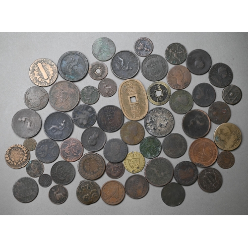 947 - A quantity of copper and other world coinage, William and Mary - Queen Elizabeth II, including token... 