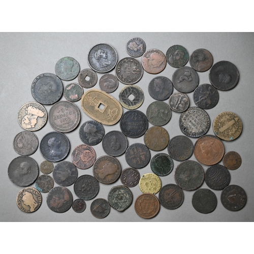 947 - A quantity of copper and other world coinage, William and Mary - Queen Elizabeth II, including token... 