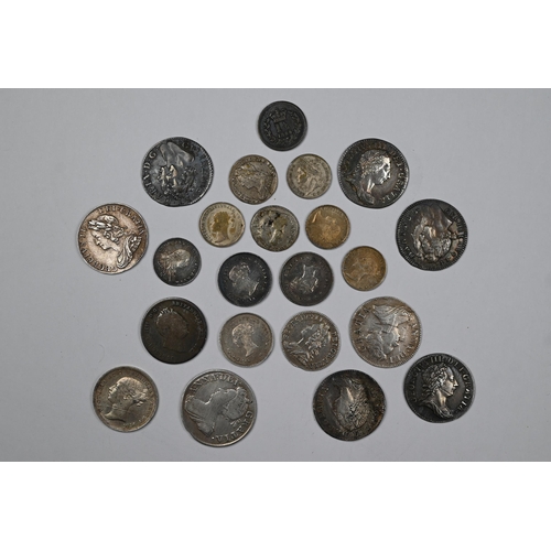 966 - Silver coinage including Maundy issues (no sets): Fourpence - 1713/1836; Threepence 1766/1861/73/75;... 