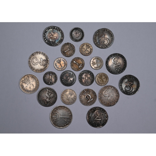 966 - Silver coinage including Maundy issues (no sets): Fourpence - 1713/1836; Threepence 1766/1861/73/75;... 