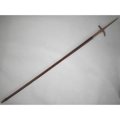 997 - A vintage Indian Mahout's ankusha (elephant goad) with steel top and wooden shaft, 140 cm long