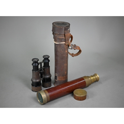 998 - A Victorian brass and mahogany four-draw telescope by J. R. Cutts Sons & Sutton, 'Opticians to h... 