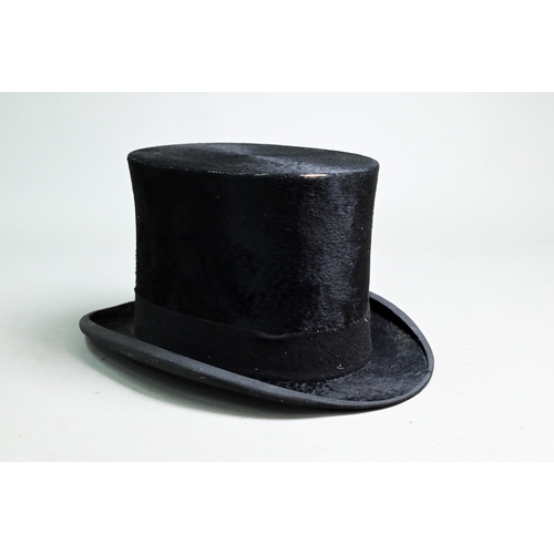 1020A - A vintage top hat by Christy's of London 55.5cm inner measurement, to/w a pair of antique child's cl... 