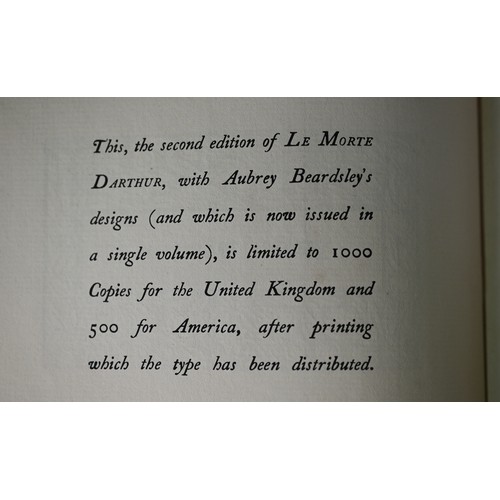 927 - Beardsley, Aubrey (ill.) and Mallory, Sir Thomas, Le Morte d'Arthur, 2nd, ltd to 1000 UK copies, Den... 