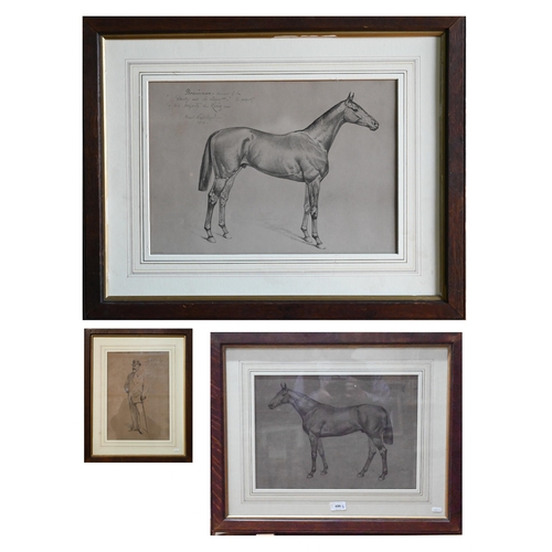 696 - After Basil Nightingale (1854-1940) - Three prints of horses and His Majesty the King, 28 x 40 cm (3... 
