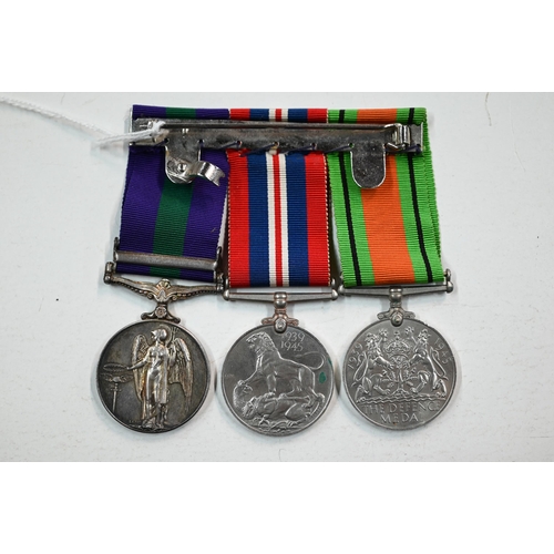 970A - A WWII / S.E Asia trio to Flight Lt. G. E. Davies, RAF comprising a Defence Medal; 1939-45 war Medal... 