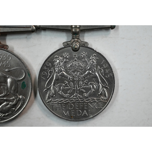 970A - A WWII / S.E Asia trio to Flight Lt. G. E. Davies, RAF comprising a Defence Medal; 1939-45 war Medal... 