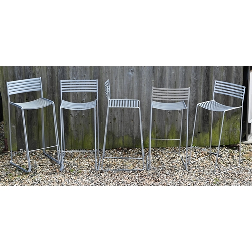 172 - A stack of six Emu bar stools, finished in silver (6)