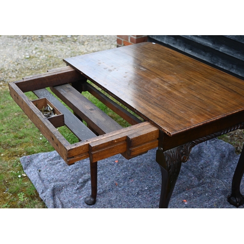 231 - # A large 19th century mahogany extending dining table (without any leaves) in two sections, the rou... 